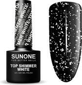 SUNONE UV/LED Top Shimmer White 5ml. - Transparant, Wit - Glanzend - Top en/of basecoat