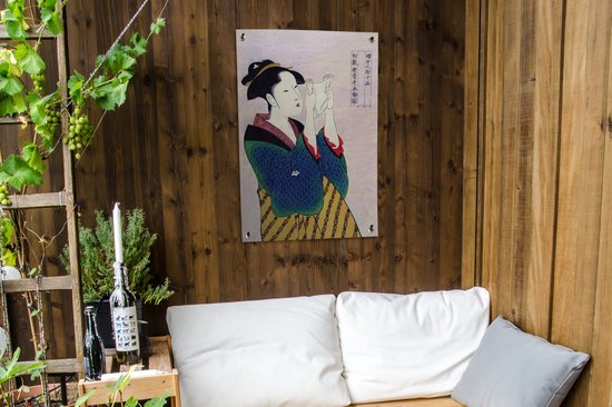 Posters de jardin extérieur Femme - Kimono - Japon - 60x90 cm - Toile de jardin