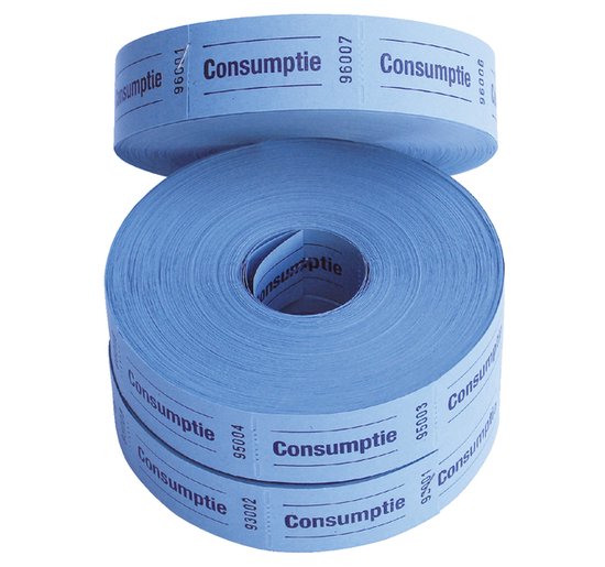 Consumptiebon combicraft 57x30mm 2zijdig blauw | Set a 2 stuk | 30 stuks