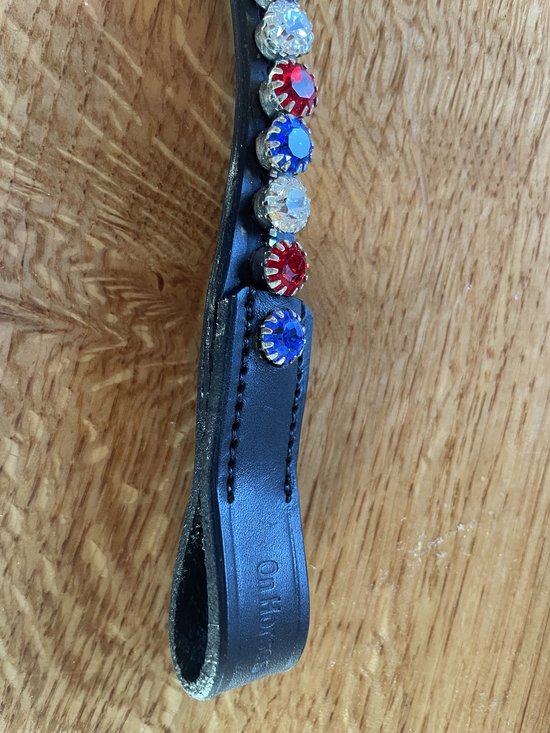 OnHorses V Frontal Cob Rouge/ White/ Blue - V Frontal Wit Full Rouge Wit Blauw Cob