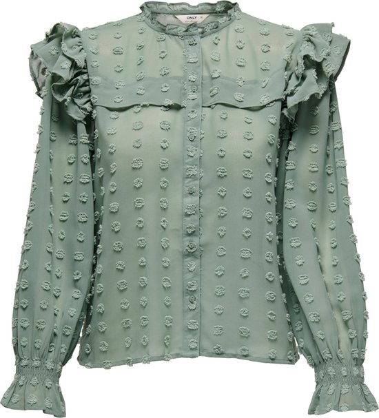 Only Blouse Onlchadia Life Ls Dobby Top Cc Wvn 15339739 Antique White