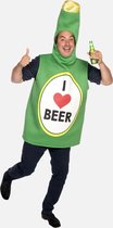 une taille j'aime costume de bouteille de bière vert