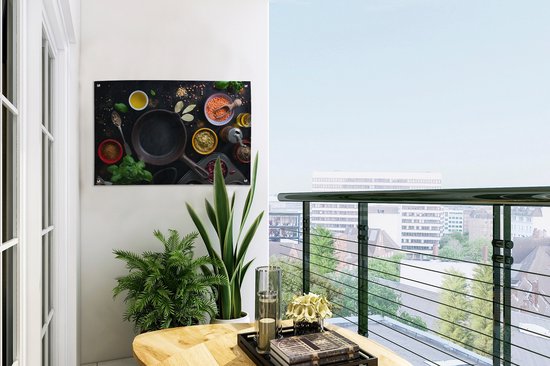 Décoration de jardin Herbes - Légumes - Pan - 60x40 cm - Affiche de jardin - Toile de jardin - Affiche d'extérieur