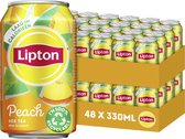 Lipton Ice Tea Peach - 48 x 330 ml - ijsthee in blik - Voordeelverpakking