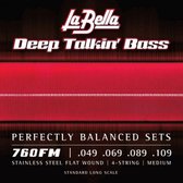 La Bella 760FM Bass Saiten,4er,49-109 Longscale, Flatwound - Snarenset voor 4-string basgitaar