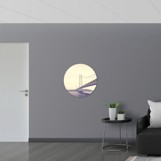 WallClassics - Cercle Mural en Mousse PVC - Long Pont sur l' Water - 70x70 cm Photo sur Cercle Mural (avec système d'accrochage)