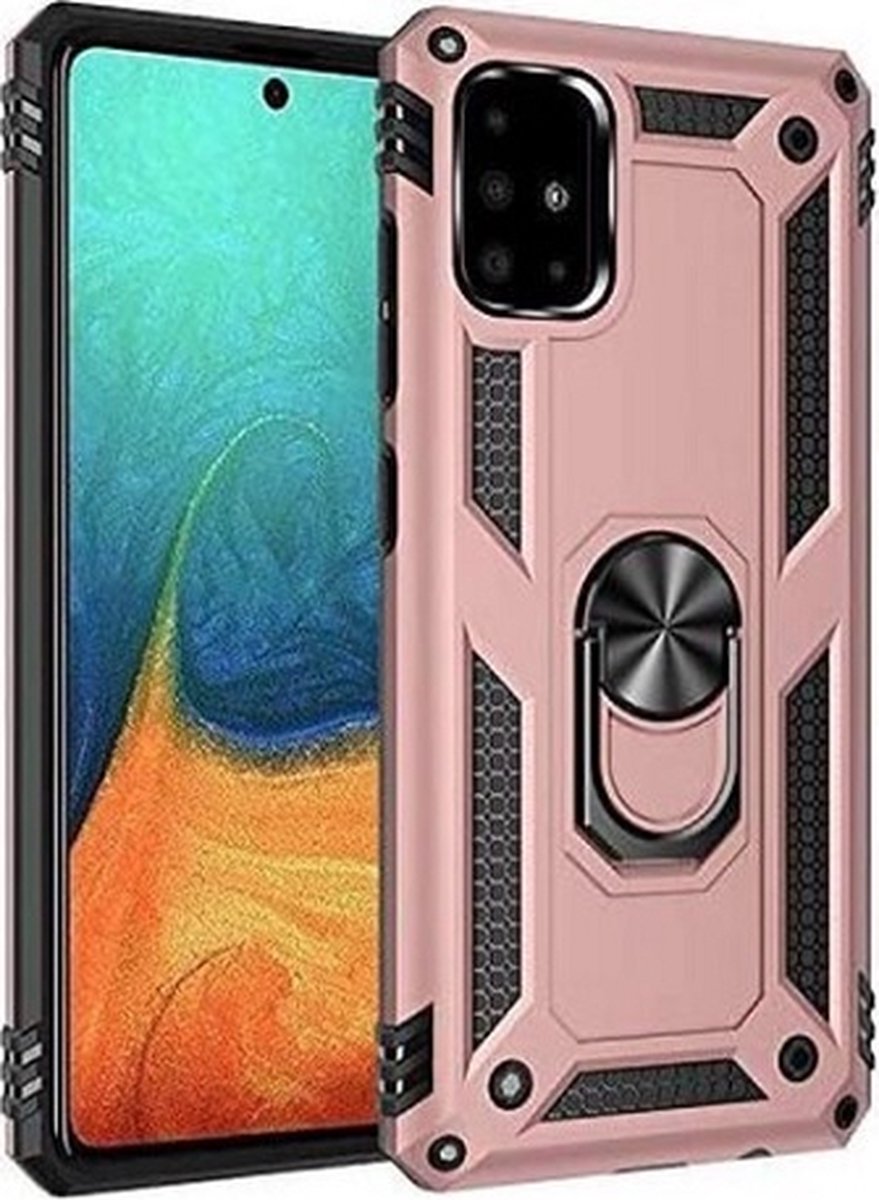 Samsung A41 Hybrid Armor Anti Shock Hoesje Rose Goud