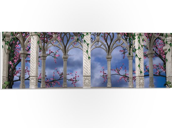 WallClassics - PVC Schuimplaat- Koepel met Bloemen - 60x20 cm Foto op PVC Schuimplaat