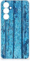 Backcase Siliconen Hoesje Samsung Galaxy A54 5G Telefoonhoesje Wood Blue