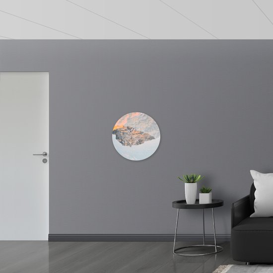 WallClassics - Plaque de Mousse PVC Cercle Mural - Reflective Berg - 60x60 cm Photo sur Cercle Mural (avec système d'accrochage)