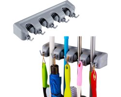 Bezemhouder - Bezem ophangsysteem - Bezemhanger - Tuingereedschap ophangsysteem - Bezemhouder ophangsysteem - Borstel Ophangsysteem - Ophangsysteem - Inklapbare haken