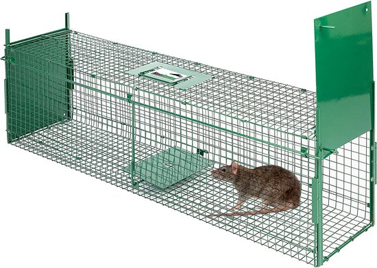 MaxxGarden Cage cage pour animaux de 100x25x28cm - piège à rat - double  entrée - pliable | bol