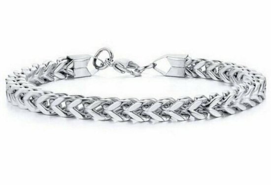 Vossenstaart Armband - 5mm - Zilver kleurig - Staal - Schakelarmband - Armbanden Heren Dames - Cadeau voor Man - Mannen Cadeautjes