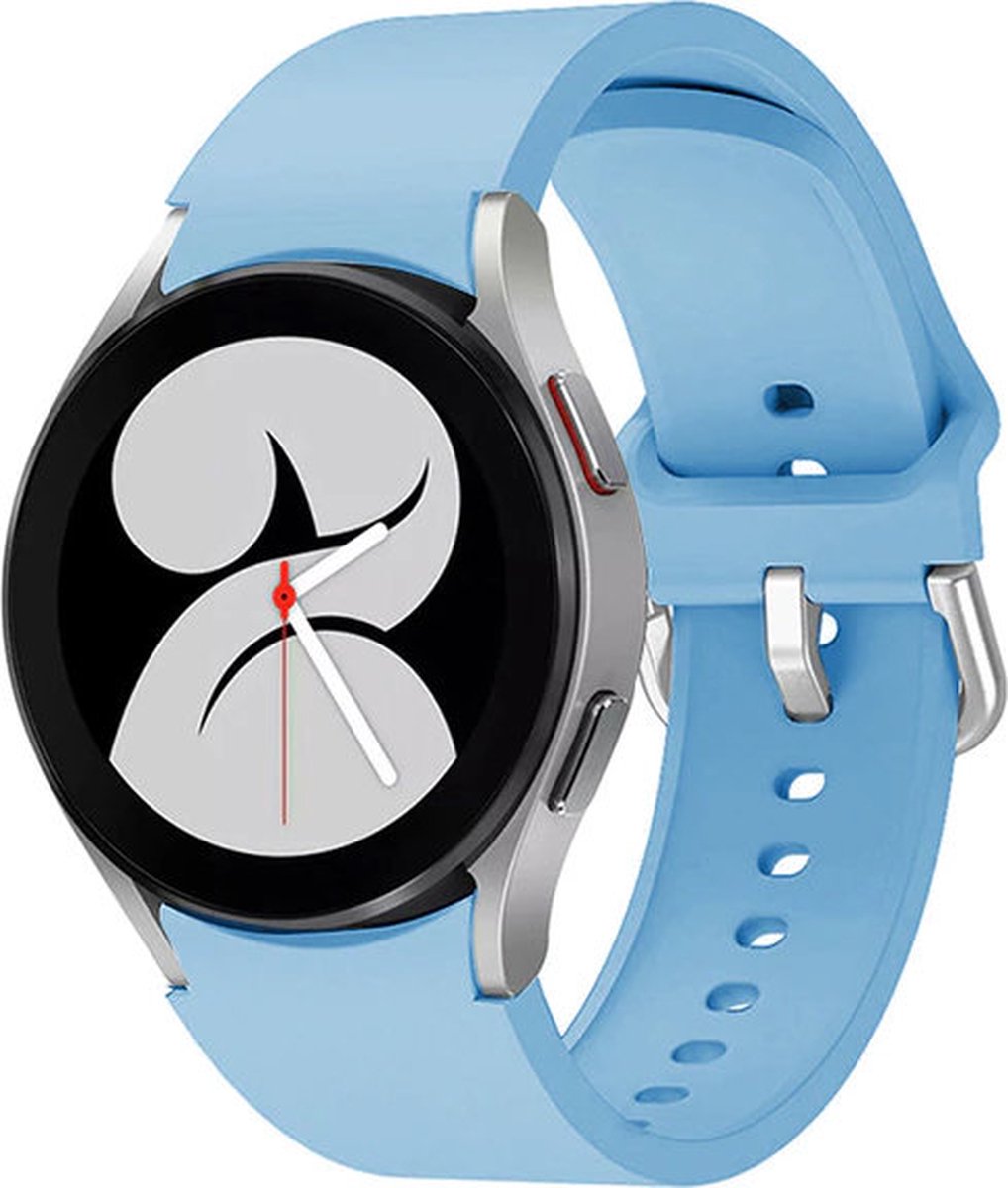 Shop4 - Bandje voor Samsung Galaxy Watch 42mm - Siliconen Luxe Licht Blauw