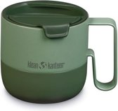 Klean Kanteen - Mug isotherme avec couvercle rabattable, 399 ml/14 oz - Tasse à café à emporter - avec anse - Sea Spray enduit d'acier inoxydable