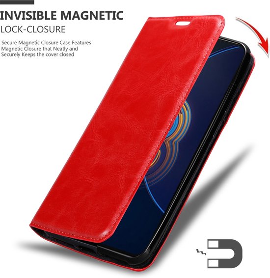Coque Cadorabo pour Asus ZenFone 8 FLIP ROUGE POMME - Pochette de protection à fermeture aimantée