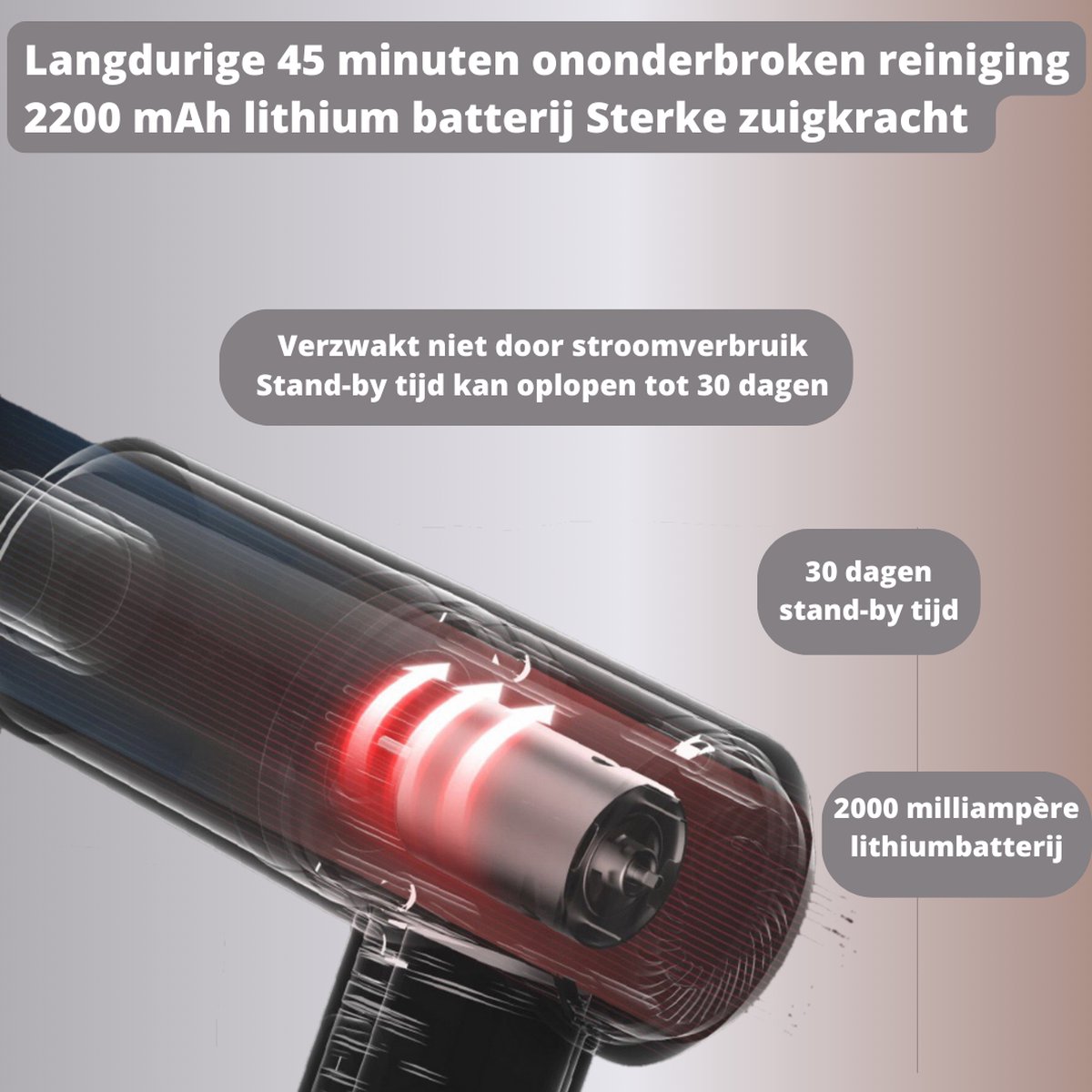 Handstofzuiger Draadloos Mini Stofzuiger Snoerloos - afbeelding 2
