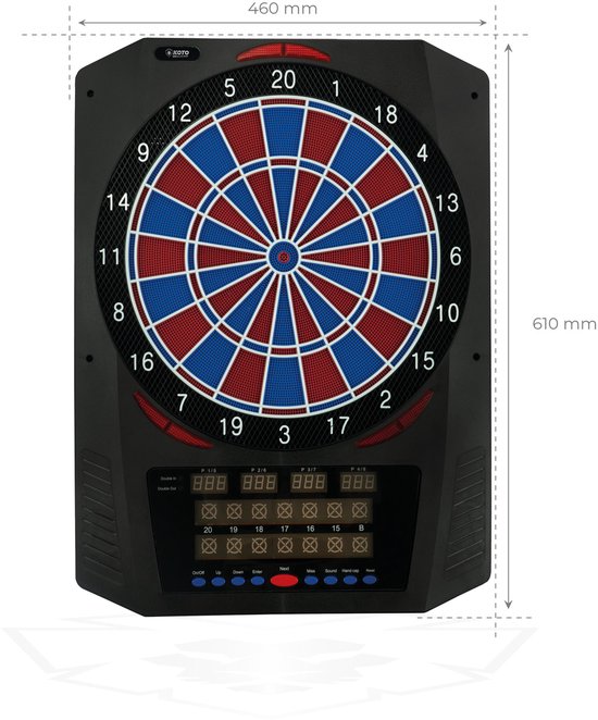 KOTO Royal 580, Elektronisch Dartbord, Dartbord met Softtip Darts, E-Darts Multiplayer, 36 spellen en meer dan 580 variaties, Professioneel Elektronisch Dartspel, DartSet. van KOTO — afbeelding 3