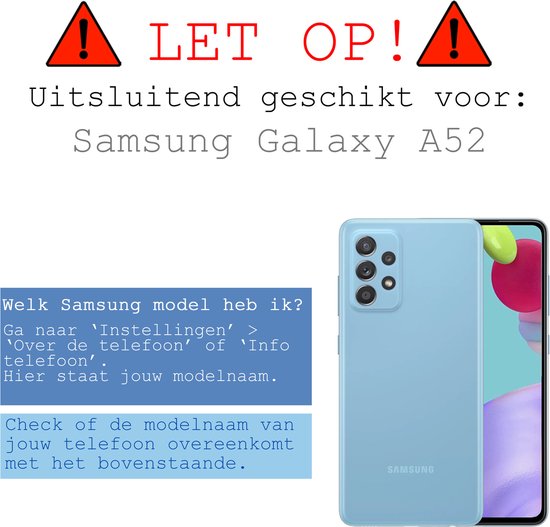 Samsung Galaxy A52 Case Bookcase Cover Flip Case Book Cover - Samsung A52 Case Book Case Case - Bleu Foncé