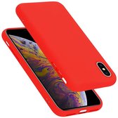 Cadorabo Hoesje geschikt voor Apple iPhone X / XS in LIQUID ROOD - Beschermhoes gemaakt van flexibel TPU silicone Case Cover