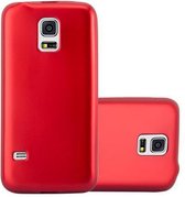 Cadorabo Hoesje voor Samsung Galaxy S5 / S5 NEO in METALLIC ROOD - Beschermhoes gemaakt van flexibel TPU silicone Case Cover