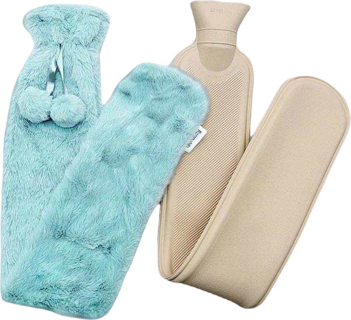 Ragnal Warmwaterkruik - Lichtblauw - Kruik Met extra zachte hoes - Warmtekussen - Extra Lang - 2L Inhoud - 8 uur warmte - Kruik - XXL – foto 2