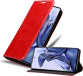 Cadorabo Hoesje geschikt voor Xiaomi 11T / 11T PRO in APPEL ROOD - Beschermhoes met magnetische sluiting, standfunctie en kaartvakje Book Case Cover Etui