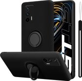 Coque Cadorabo pour Realme GT / GT Neo 2T / Q3 PRO en NOIR LIQUIDE - Coque de protection en silicone TPU souple avec anneau