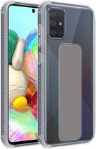 Cadorabo Hoesje geschikt voor Samsung Galaxy A51 4G / M40s in GRIJS - Beschermhoes gemaakt van flexibel TPU silicone Cover Case met houder en standfunctie