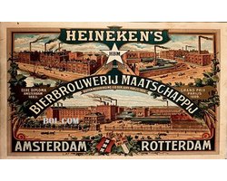 Heineken Oude Fabrieken Metalen Wandbord, Maat:30x20 cm - Bands-Artiest-Muziek-Werkplaats-Garage-Classic Car-oldtimer-Man Cave-Wandbord Mancave-Kroeg decoratie-Tekstbord-Metalen wanddecoratie