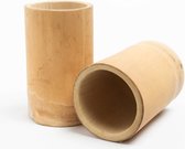 Bamboe beker set van 2 - houder - vegan - eco - duurzaam - 10 cm
