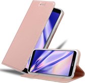 Cadorabo Hoesje geschikt voor Huawei P SMART 2018 / Enjoy 7S in CLASSY ROSE GOUD - Beschermhoes met magnetische sluiting, standfunctie en kaartvakje Book Case Cover Etui