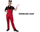 Tuinbroek verstelbaar rood mt.L/XL - Carnaval thema feest optocht fun loodgieter Mario