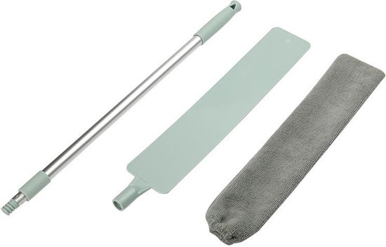 Intrekbare splijtstofreiniger, platte stofborstel voor het reinigen onder apparaten, bank, koelkast, wasmachine, afneembare en wasbare microvezel