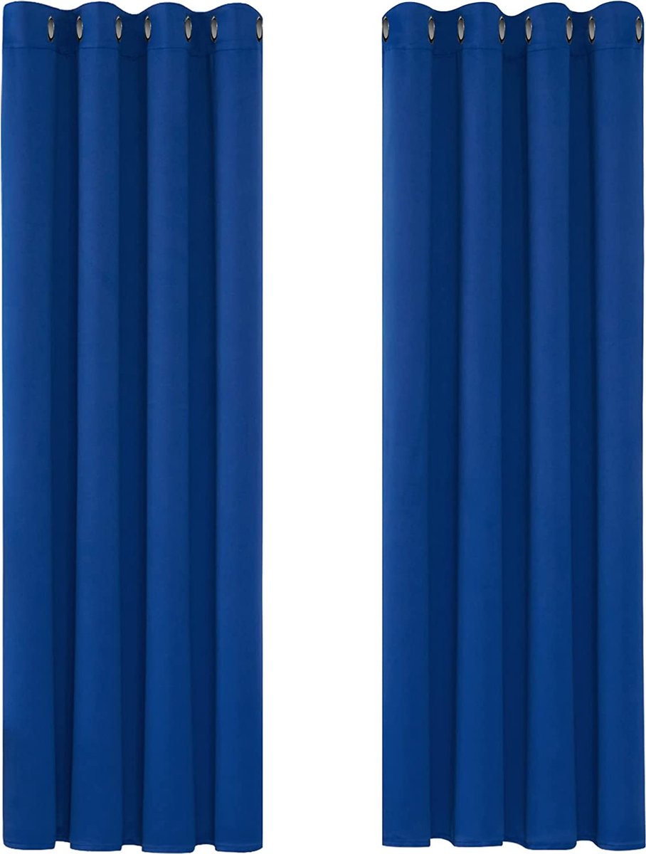 Deconovo Verduisteringsgordijnen met Ringen, Donkergrijs, Gordijnen Zonwerend voor Woonkamer, Slaapkamer, Kant en Klaar, 200x290 cm (B x H), 1 stuk