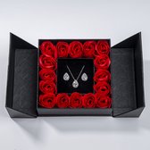 Flowerbox papillon avec Swarovski Drop collier avec boucles d'oreilles - Coffret cadeau femme - Saint Valentin - Cadeau fête des mères - cadeau