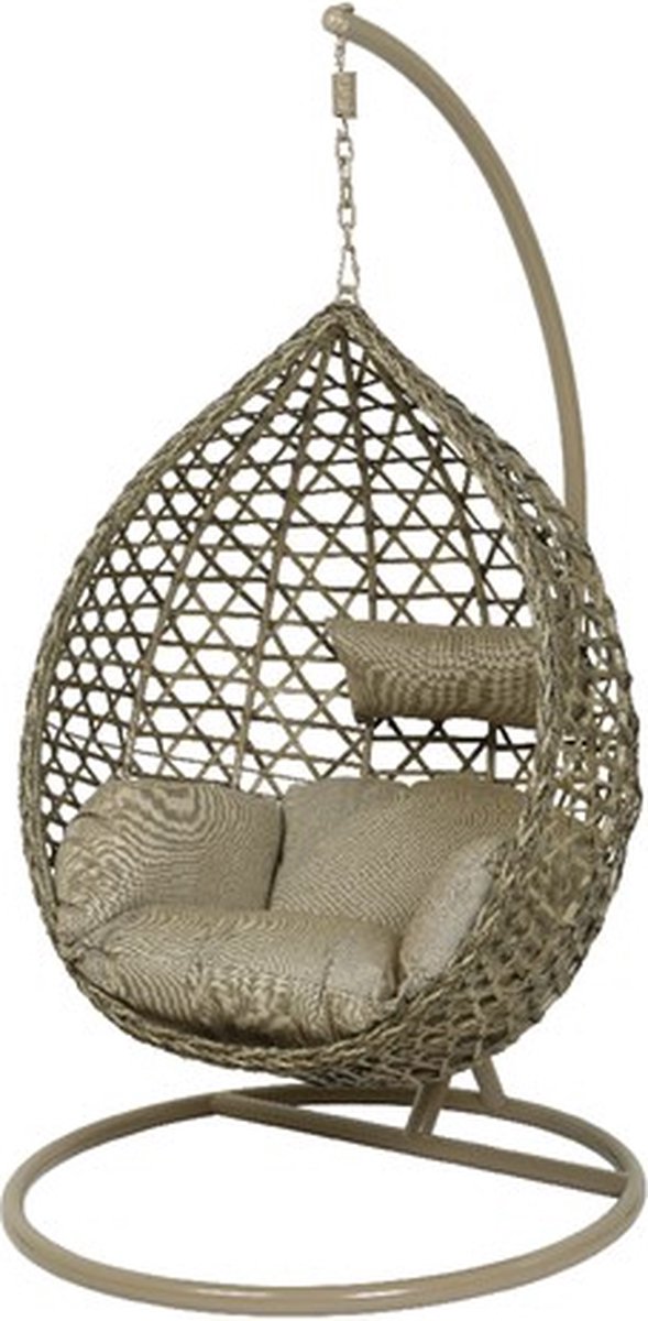 Hangstoel egg chair montreal wicker taupe