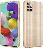 Cadorabo Hoesje geschikt voor Samsung Galaxy A51 4G / M40s in Brushed Goud - Beschermhoes Case Cover van flexibel TPU silicone in Brushed design