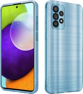 Coque Cadorabo pour Samsung Galaxy A52 (4G / 5G) / A52s en Turquoise Brossé - Coque de protection en silicone TPU souple au design Brossé