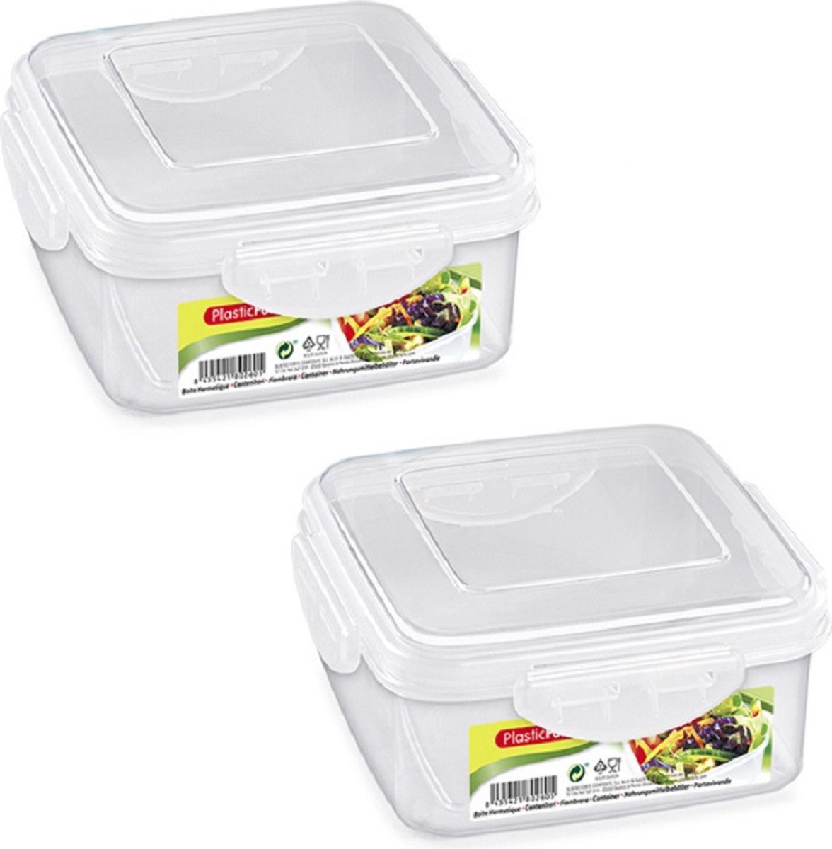 PlasticForte Vershoudbakje vriezer en magnetron - 10x stuks - 1L - kunststof