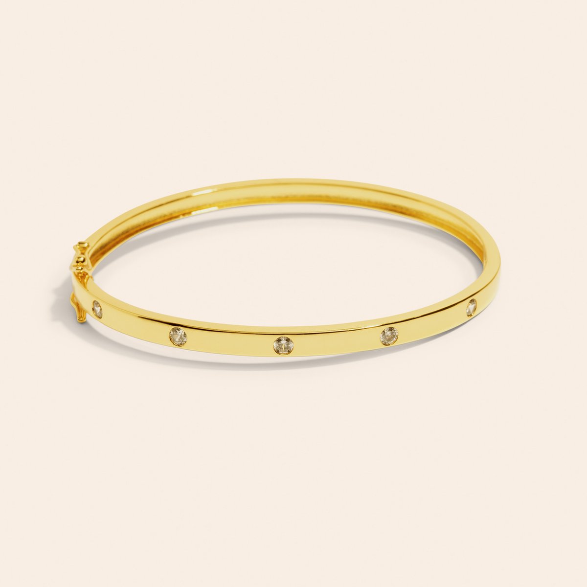 Rebelle Amsterdam - Dames Armband - Gouden Armband - Zirkonia Bangle - Diamanten Armband