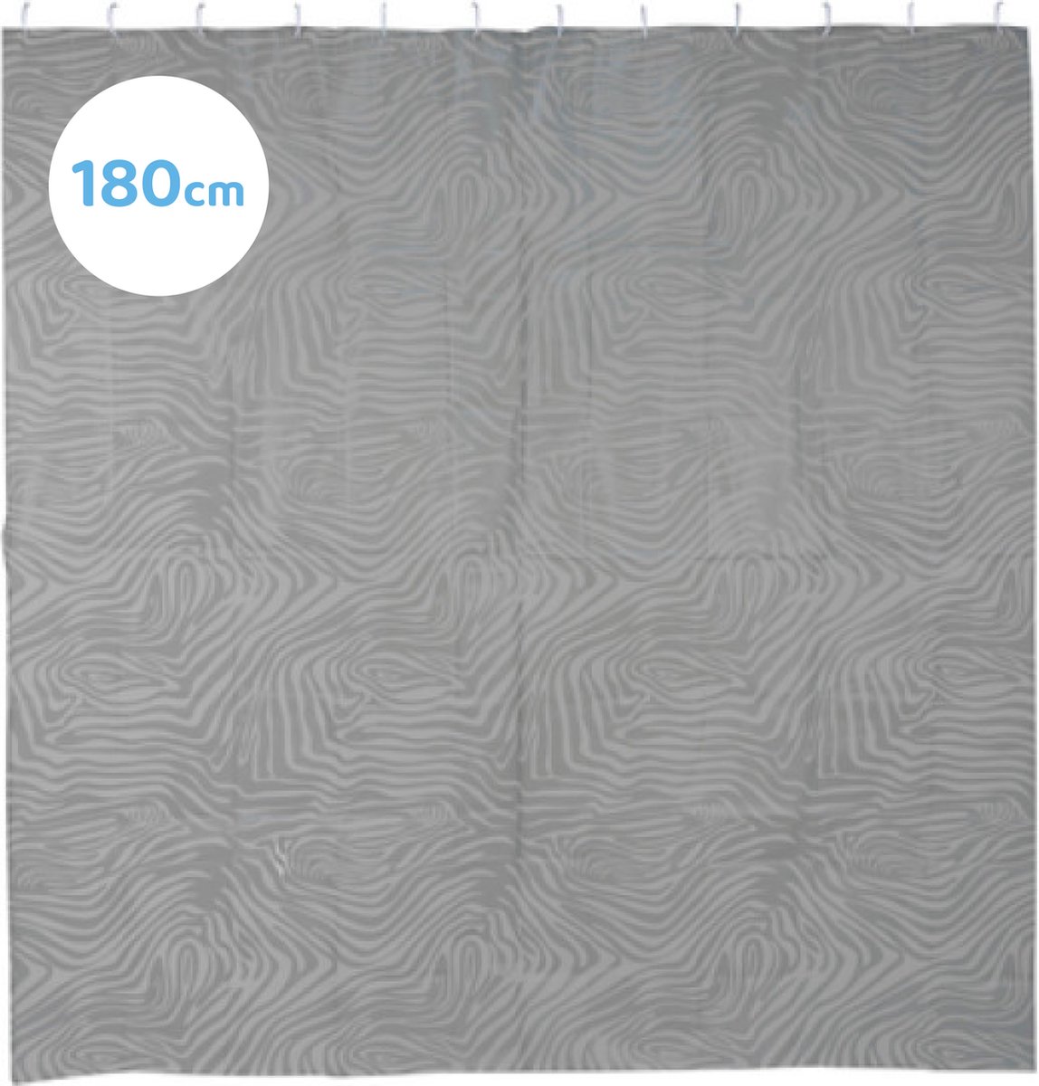 YUNICS® Douchegordijn - Douchegordijnen - Inclusief Ringen - Anti Schimmel - Grijs Gevlekt - 180 x 180 cm