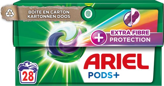 Ariel PODS+ - Lessive Liquide Caps - +Extra Fiber Protection - 28 Lavages