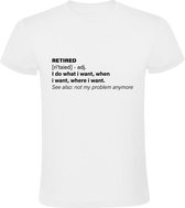 Retired woordenboek Heren T-shirt | pensioen | gepensioneerd | senioren | Oude van Dagen | grappig | verjaardag | jarig | Wit