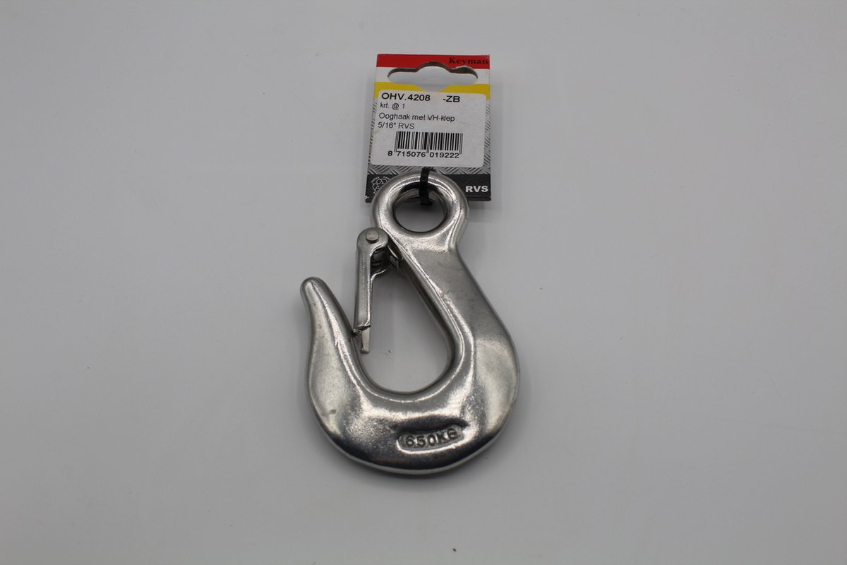 Keyman OHV.4208-ZB Ooghaak met VH-klep 5/16" RVS