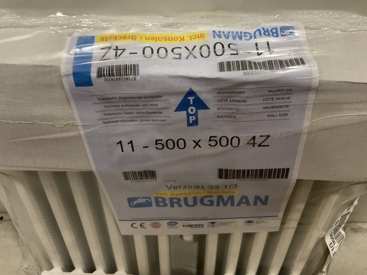 Brugman radiator verzinkt wit 11-500x500-4Z radiator 33 1/3