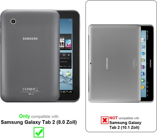 Cadorabo Armored Film pour Samsung Galaxy Tab 2 (8 Zoll) en CRYSTAL CLEAR - Verre de protection d'écran trempé (trempé) en dureté 9H avec 3D Touch