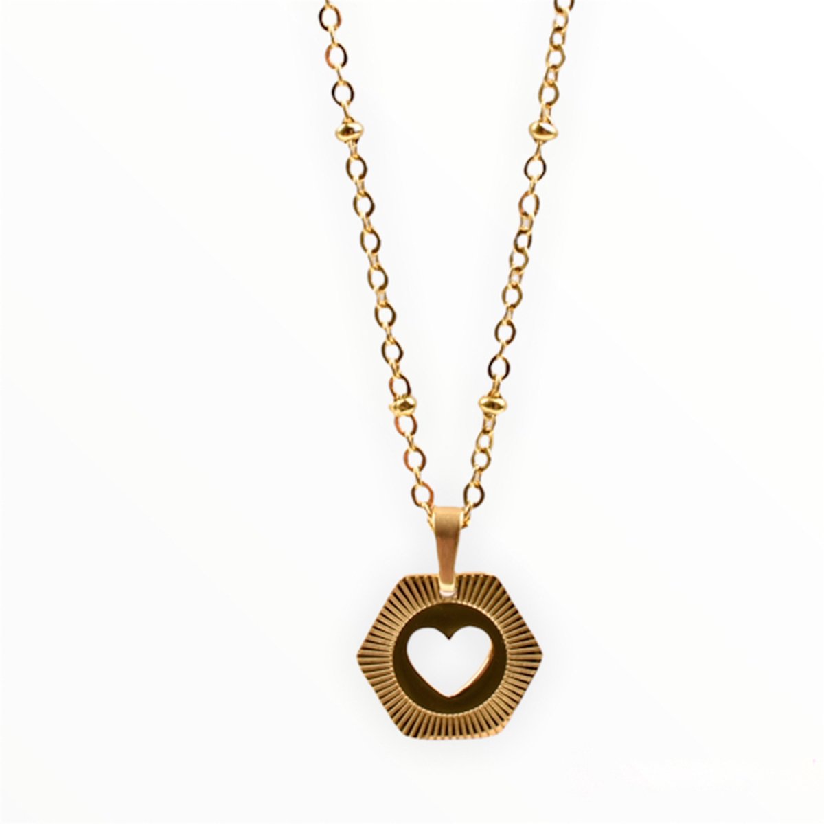 Ketting met hartje - Gouden ketting - Stainless steel - 50 cm - Valentijn cadeau voor haar