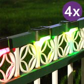 4 Stuks Tuinverlichting op zonne-energie - LED Buitenverlichting -IP65 waterdicht-nachtverlichting voor tuinhek en trap- zwart -kleur licht (4 stuks in een doos)