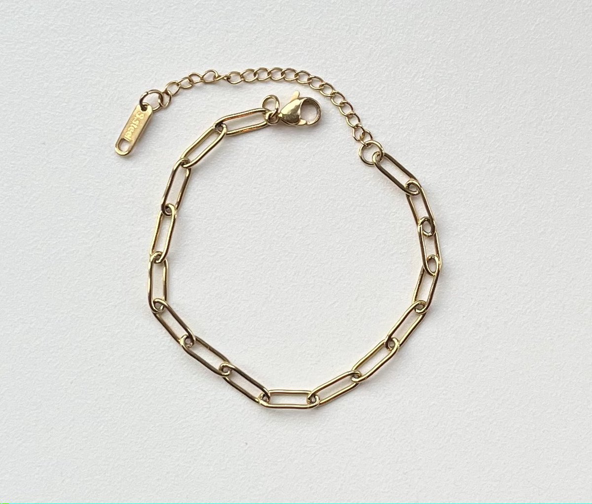 Marie-Lin Jewelry - Paperclip armband - schakelarmband - goudkleurig - stainless steel